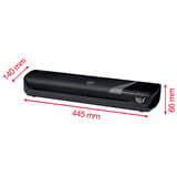 Cotes de la plastifieuse à pochettes GBC Inspire+ A3 noire : 445 mm de large, 140 mm de profondeur, 60 mm de haut