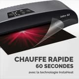 Pochette en sortie de la plastifieuse à pochettes Fellowes Calibre A3