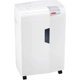 Destructeur de documents coupe croisée P-4 shredstar X24 HSM - Destructeur de documents HSM shredstar X24 vu de trois quarts, sur ses roulettes