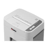Destructeur coupe croisée P4 avec insertion papier automatique ShredMATIC 150 4 x 12 mm DAHLE — Dessus du Dahle ShredMATIC 150 : fente d'insertion manuelle de 220 mm et tableau de commande