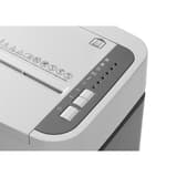 Destructeur coupe croisée P4 avec insertion papier automatique ShredMATIC 150 4 x 12 mm DAHLE — Tableau de commande du Dahle ShredMATIC 150 : marche avant, marche arrière et voyants de surcharge et de surchauffe