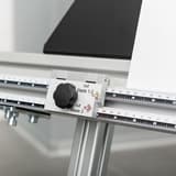 Coupeuse verticale électrique Sword ELS 155 NEOLT — Base millimétrée de la coupeuse verticale NEOLT Sword ELS 155 avec repères des lames 1-2 et de la lame 3