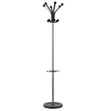 Portemanteau sur pied, 12 patères HAKEA UNILUX - Portemanteau sur pied UNILUX HAKEA noir et chrome, 12 patères et porte-parapluie