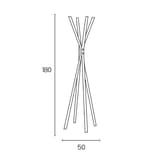 Portemanteau sur pied, 4 patères TIPY UNILUX - Portemanteau sur pied UNILUX TIPY, dimensions, 180 cm de haut, pieds écartés de 50 cm
