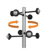 Portemanteau sur pied, 8 patères ACCUEIL gris métal UNILUX - Portemanteau sur pied UNILUX ACCUEIL gris métal, tête tournante, détail