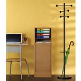 Portemanteau sur pied, 6 patères ACCESS noir UNILUX - Portemanteau sur pied UNILUX ACCESS noir, en situation dans un bureau