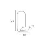 Patère magnétique, 12 kg STEELY gris métal UNILUX - Patère magnétique UNILUX STEELY gris métal, dimensions