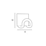 Patère magnétique arrondie FIL MAGNÉTIQUE noir UNILUX - Patère magnétique arrondie UNILUX FIL MAGNÉTIQUE noir, dimensions