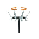 Portemanteau sur pied, 8 patères triples CYPRES noir UNILUX - Portemanteau sur pied UNILUX CYPRES noir, tête tournante, détail