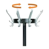 Portemanteau sur pied, 8 patères triples CYPRES noir UNILUX - Portemanteau sur pied UNILUX CYPRES noir, tête tournante, détail