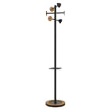 Portemanteau sur pied, 6 patères BORA BAMBOO noir et bambou UNILUX - Portemanteau sur pied UNILUX BORA BAMBOO noir et bambou, vue d'ensemble