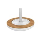 Portemanteau sur pied, 6 patères BORA BAMBOO blanc et bambou UNILUX - Portemanteau sur pied UNILUX BORA BAMBOO blanc et bambou, socle lesté, détail