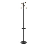 Portemanteau sur pied, 6 patères WELCOME noir et bois UNILUX - Portemanteau sur pied UNILUX WELCOME noir et bois, vue d'ensemble