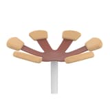 Portemanteau sur pied, 6 patères en hêtre AURORA blanc et brique UNILUX - Portemanteau sur pied UNILUX AURORA blanc et brique, patères en hêtre sur couronne brique, détail