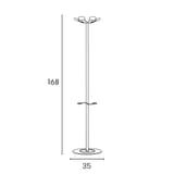 Portemanteau sur pied, 6 patères en hêtre AURORA blanc et brique UNILUX - Portemanteau sur pied UNILUX AURORA blanc et brique, dimensions