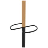 Portemanteau sur pied, 6 patères CALIFORNIA noir et bois UNILUX - Portemanteau sur pied UNILUX CALIFORNIA noir et bois, porte-parapluie et insert en bois, détail