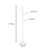Portemanteau sur pied, 7 tringles caurus blanc MAUL - Portemanteau sur pied MAULcaurus blanc, dimensions