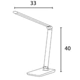 Lampe de bureau LED, température réglable TWISTLED UNILUX - Lampe de bureau UNILUX TWISTLED noir, dimensions