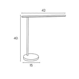 Lampe de bureau LED, chargeur à induction DIVA UNILUX - Lampe de bureau LED UNILUX DIVA noir, dimensions