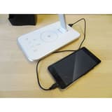 Lampe de bureau LED, chargeur à induction JAZZ UNILUX - Lampe de bureau LED UNILUX JAZZ blanc, recharge d'un téléphone sur le socle