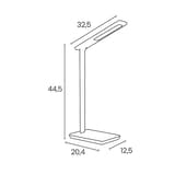 Lampe de bureau LED, chargeur à induction JAZZ UNILUX - Lampe de bureau LED UNILUX JAZZ blanc, dimensions