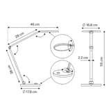 Lampe de bureau LED, IRC 94 OMEGA UNILUX - Lampe de bureau LED UNILUX OMEGA noir, dimensions