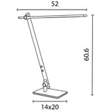 Lampe de bureau LED, bras pliants LUMILIGHT UNILUX - Lampe de bureau LED UNILUX LUMILIGHT noir, dimensions