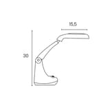 Lampe loupe LED, 2 lentilles MINI ZOOM UNILUX - Lampe loupe LED UNILUX MINI ZOOM blanc, dimensions