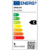 Lampe de bureau LED, 2 ports USB NOVY UNILUX - Étiquette énergie de la source LED, classe C, Lampe de bureau LED UNILUX NOVY noir