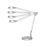 Lampe de bureau LED, bras double SENZA 2 UNILUX - Lampe de bureau LED UNILUX SENZA 2 argent, amplitude du bras double