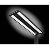Lampadaire LED de bureau, 2 têtes Larimar noir HANSA - Lampadaire Hansa Larimar noir, têtes allumées