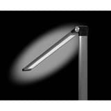 Lampe de bureau LED, bouton variateur Breeze gris métallique HANSA - Lampe de bureau Hansa Breeze gris métallique, tête allumée