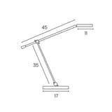 Lampe de bureau LED connectée, cycle circadien SUNLIGHT UNILUX - Lampe de bureau LED connectée UNILUX SUNLIGHT noir et chrome, dimensions