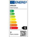Lampe de bureau LED connectée, cycle circadien SUNLIGHT UNILUX - Étiquette énergie de la source LED, classe G, Lampe de bureau LED connectée UNILUX SUNLIGHT noir et chrome