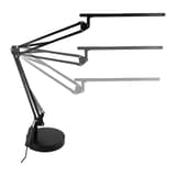 Lampe de bureau LED sur socle ou pince, IRC 95 SWINGOLED 2.0 UNILUX - Lampe de bureau LED sur socle ou pince UNILUX SWINGOLED 2.0 noir, positions du bras