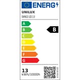 Lampe de bureau LED sur socle ou pince, IRC 95 SWINGOLED 2.0 UNILUX - Étiquette énergie de la source LED, classe B, Lampe de bureau LED sur socle ou pince UNILUX SWINGOLED 2.0 noir
