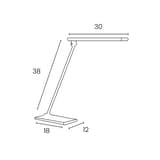 Lampe de bureau LED pliable TERRA UNILUX - Lampe de bureau LED pliable UNILUX TERRA gris métal, dimensions