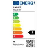 Lampe de bureau LED pliable TERRA UNILUX - Étiquette énergie de la source LED, classe F, Lampe de bureau LED pliable UNILUX TERRA gris métal