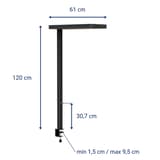 Lampadaire LED à pince, direct et indirect javal à pince noir MAUL - Lampadaire LED à pince MAULjaval noir, dimensions