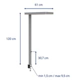 Lampadaire LED à pince, direct et indirect javal à pince argent MAUL - Lampadaire LED à pince MAULjaval argent, dimensions