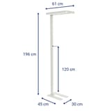 Lampadaire LED, direct et indirect javal blanc MAUL - Lampadaire LED MAULjaval blanc, dimensions