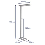 Lampadaire LED, direct et indirect javal argent MAUL - Lampadaire LED MAULjaval argent, dimensions