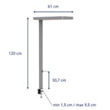 Lampadaire LED à pince, détecteur de présence juvis sensor à pince argent MAUL - Lampadaire LED à pince MAULjuvis sensor argent, dimensions