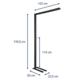 Lampadaire LED, température réglable sirius noir MAUL - Lampadaire LED MAULsirius noir, dimensions
