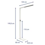 Lampadaire LED, température réglable sirius blanc MAUL - Lampadaire LED MAULsirius blanc, dimensions