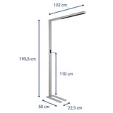 Lampadaire LED, température réglable sirius argent MAUL - Lampadaire LED MAULsirius argent, dimensions