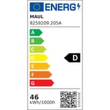 Lampadaire LED à pince, température réglable sirius à pince noir MAUL - Étiquette énergie du module LED 7087 lm, Lampadaire LED à pince MAULsirius noir
