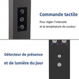 Lampadaire LED à pince, température réglable sirius à pince noir MAUL - Lampadaire LED à pince MAULsirius noir, commande tactile et détecteur de présence