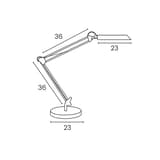Lampe de bureau LED sur socle ou pince SWINGOLED UNILUX - Lampe de bureau LED sur socle ou pince UNILUX SWINGOLED noir, dimensions