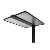 Lampadaire LED, détecteur de présence ATLAS UNILUX - Lampadaire LED UNILUX ATLAS noir, tête fine, vue de dessus